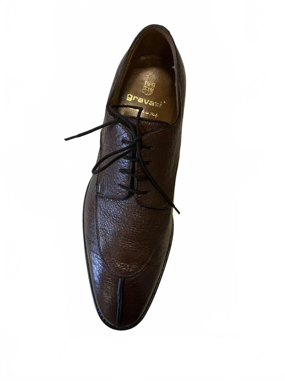 NEW GRAVATI men's leather split-toe derby shoe in brown